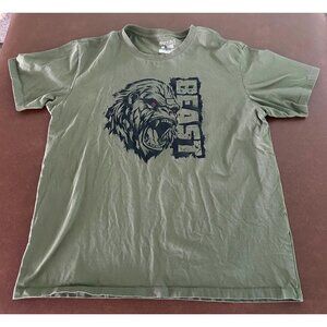 Mens Olive Green Beast Graphic T-Shirt Size Large By Attifit
